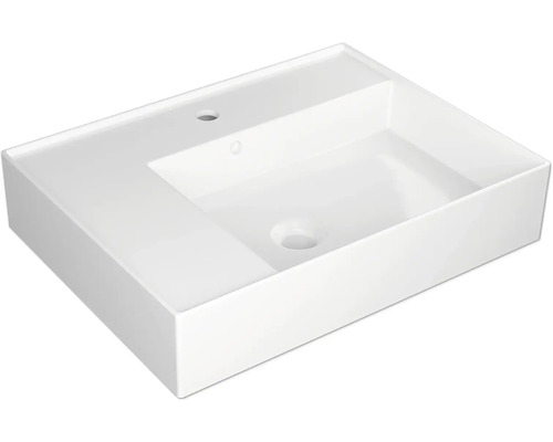 Jungborn QUATTRO wastafel, planchet links, 61 x 46 cm, glanzend wit