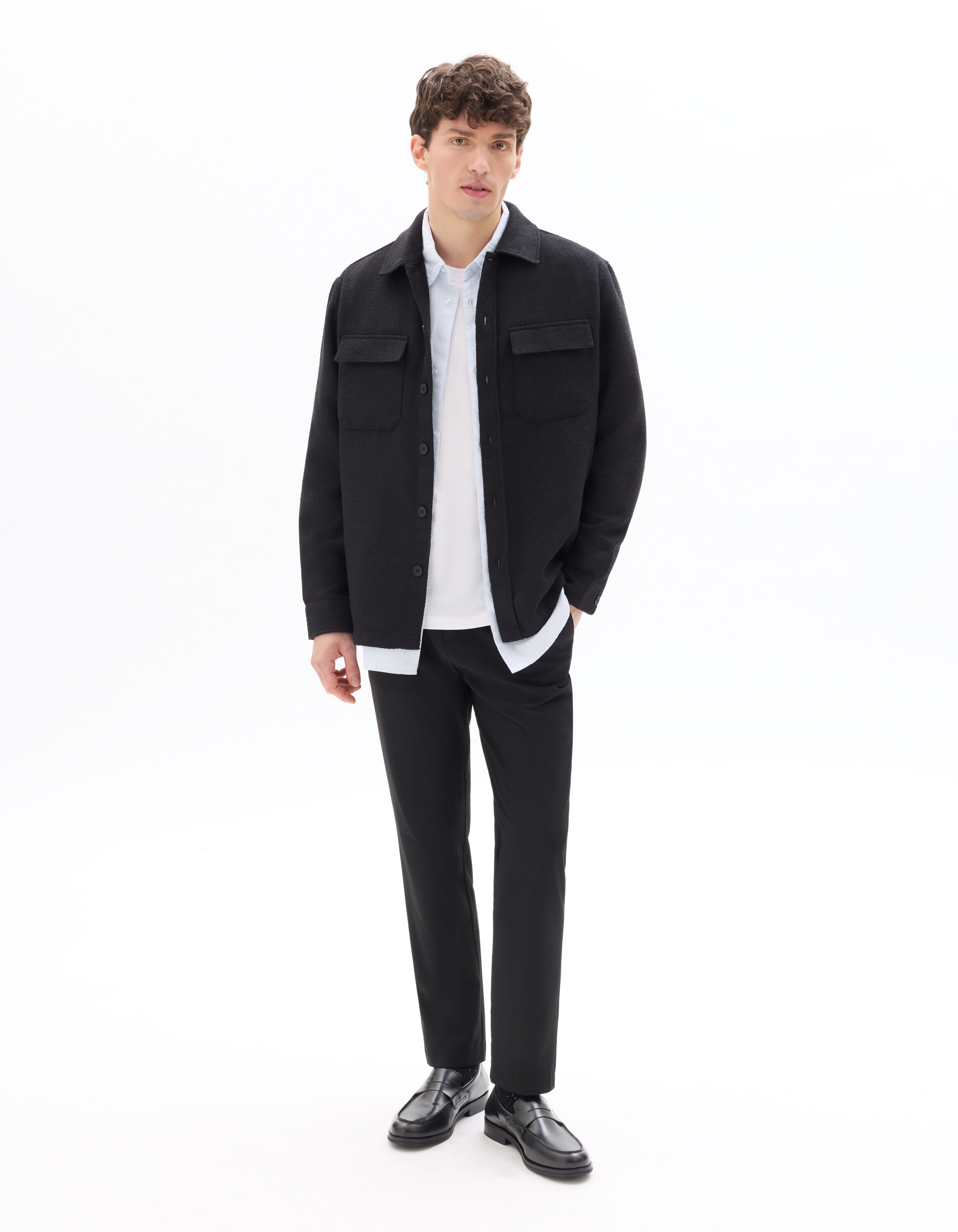 Surchemise en tweed - noir