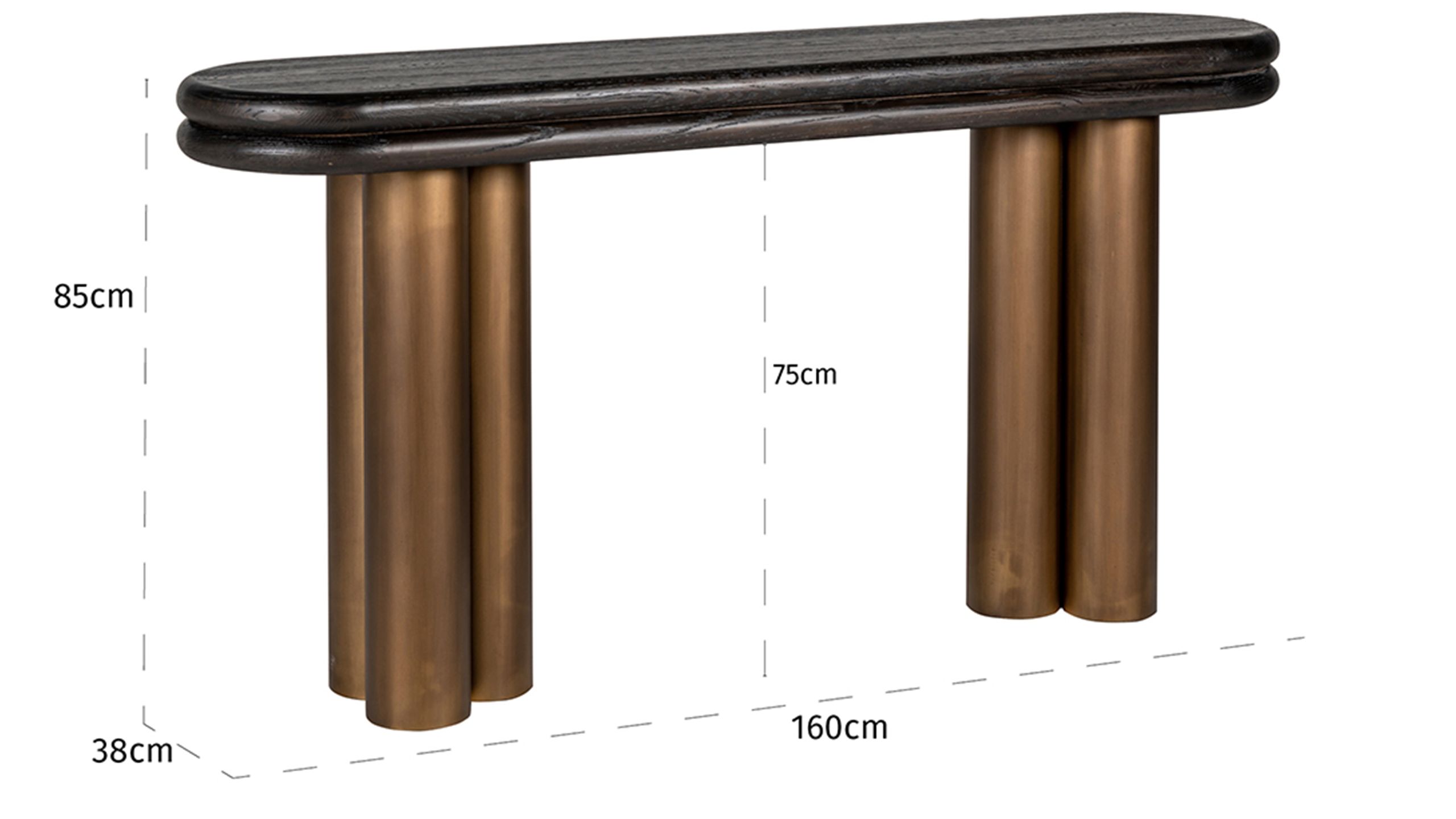 Wandtafel black rustic 210870 Macaron B160 x D38 x H85 cm
