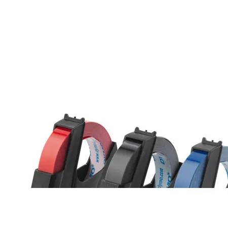 Dymo Prägeband glänzend, rot, blau, schwarz, 9 mm x 3 m, 3 Stück