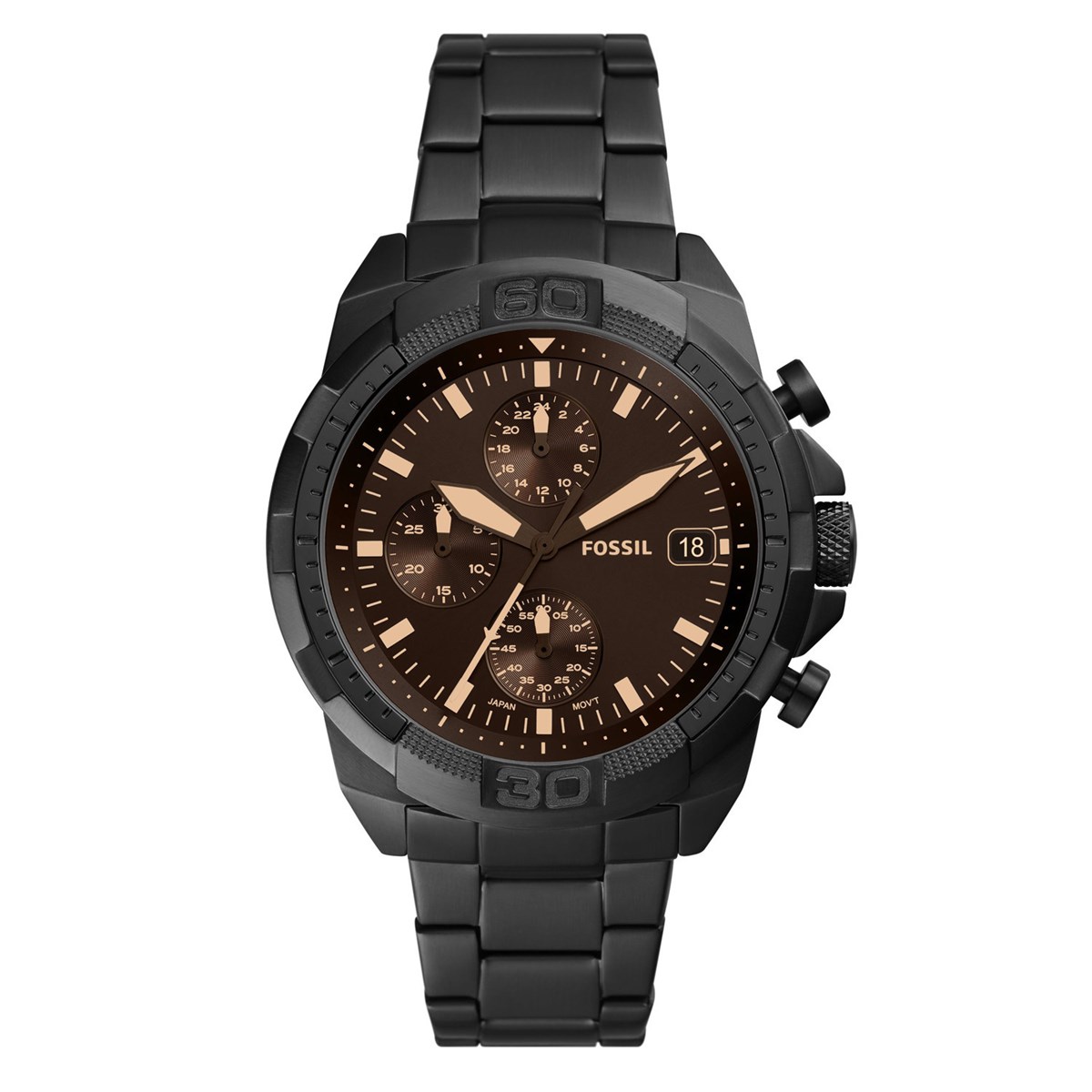 Montre homme Fossil Bronson acier noir