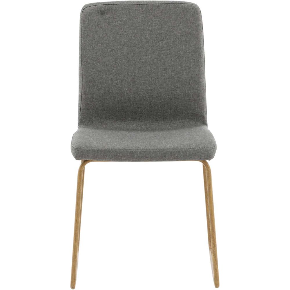 Chaise en acier imitation bois et gris mace (lot de 2)