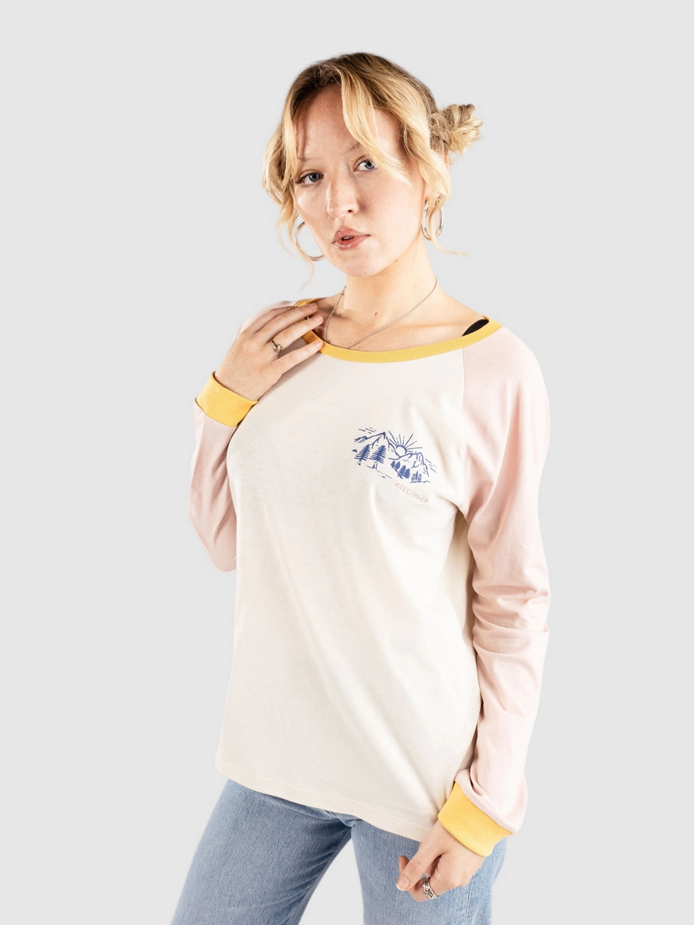 Passenger Riser Recycled Cotton Long Sleeve T-Shirt birch