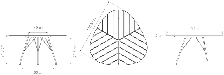 Houe Leaf tuintafel 146cm