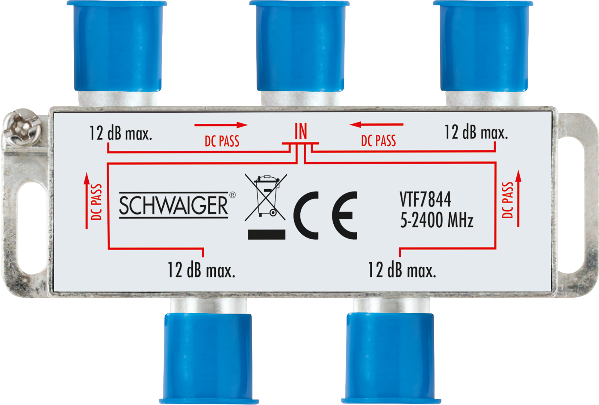 Schwaiger VTF8844 4-weg 9 dB verdeler