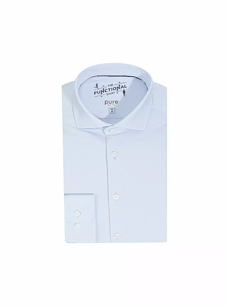PURE Jerseyhemd Slim Fit  blau