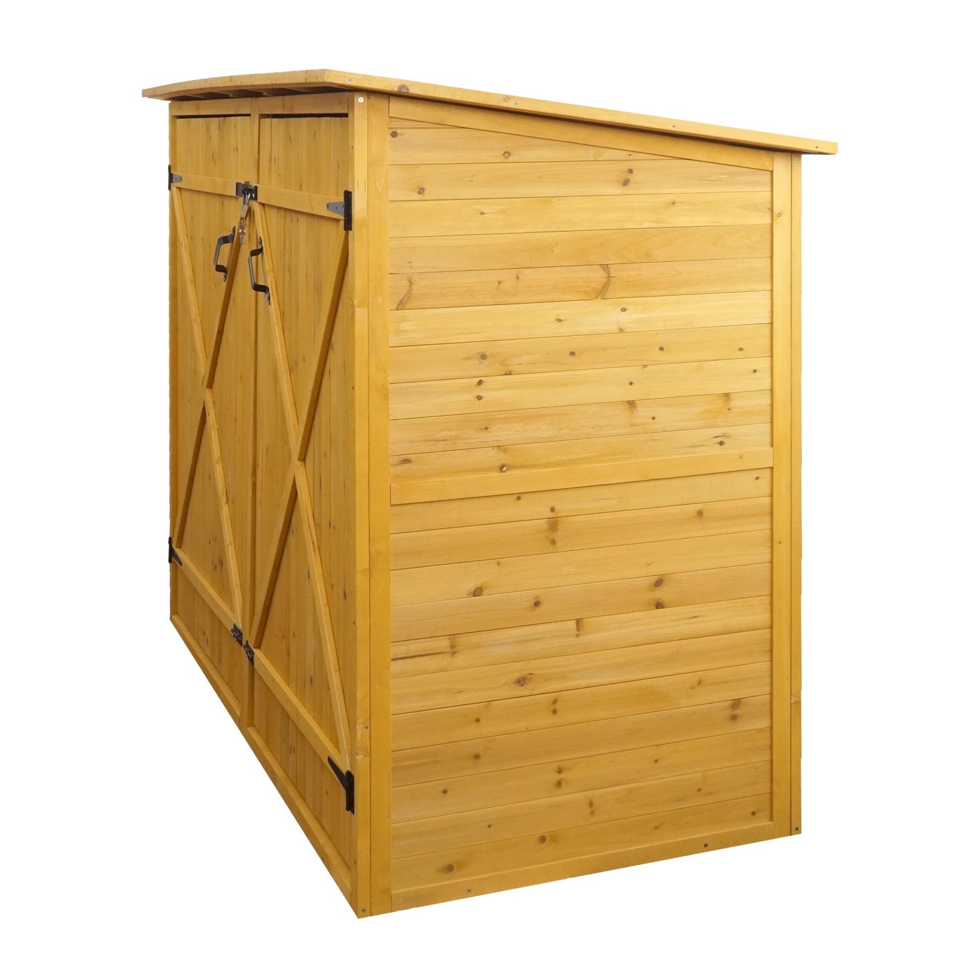 1er-Fahrradgarage MCW-H60, Fahrradbox Geräteschuppen Gerätehaus, MVG abschließbar 152x184x98cm ~ braun