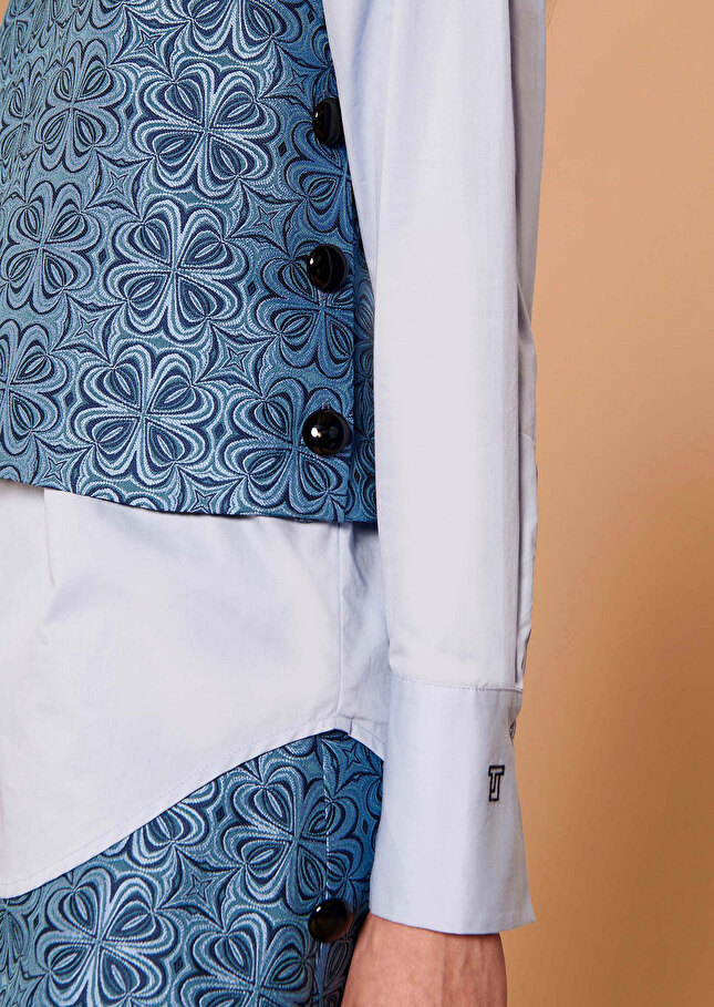 Top Taisableu en jacquard