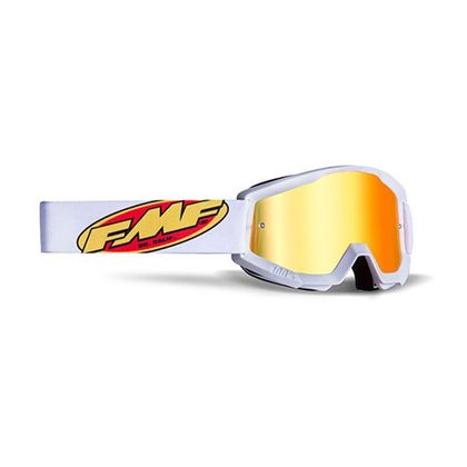 Masque cross FMF VISION ENFANT POWERBOMB CORE WHITE - ECRAN IRIDIUM ROUGE - Blanc