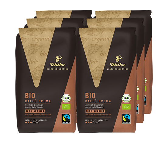 Tchibo Vista Collection - Bio Caffè Crema - 6x 1 kg - Ganze Bohne