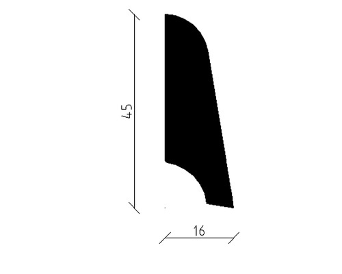 Plint SF 383 grenen 16 x 45 x 2400 mm