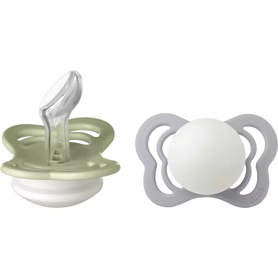 BIBS® Schnuller Couture Sage und Cloud Glow Silikon 0-6 Monate, 2 Stk.