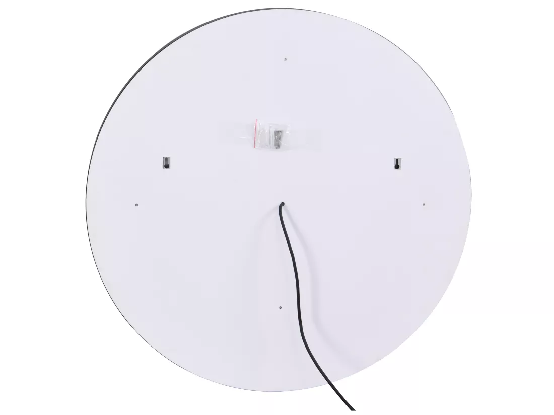 Miroir de salle de bain lumineux rond noir avec Leds - D. 80 cm - NUMEA