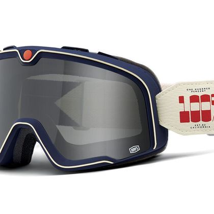 Lunettes moto 100% BARSTOW - TELURIDE - ECRAN FUME - Blanc / Rouge