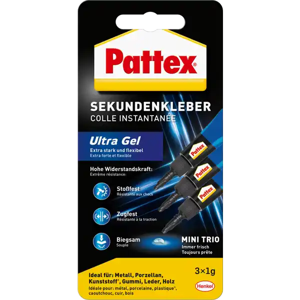 Sekundenkleber Ultra Gel Mini Trio