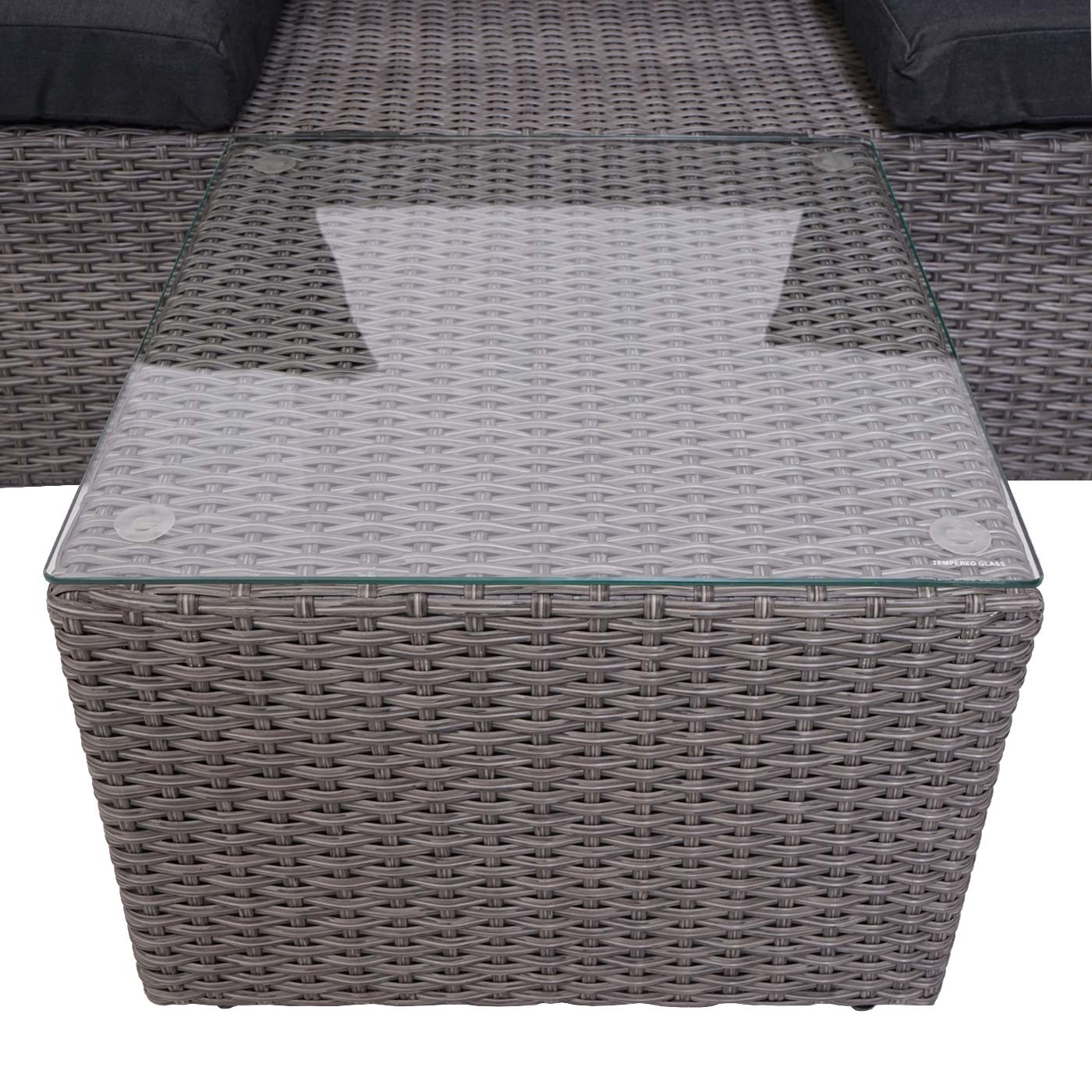 3in1-Garnitur MCW-J37, Garten-/Lounge-Set Sonneninsel, Spun Poly Poly-Rattan MVG ~ grau, Kissen anthrazit