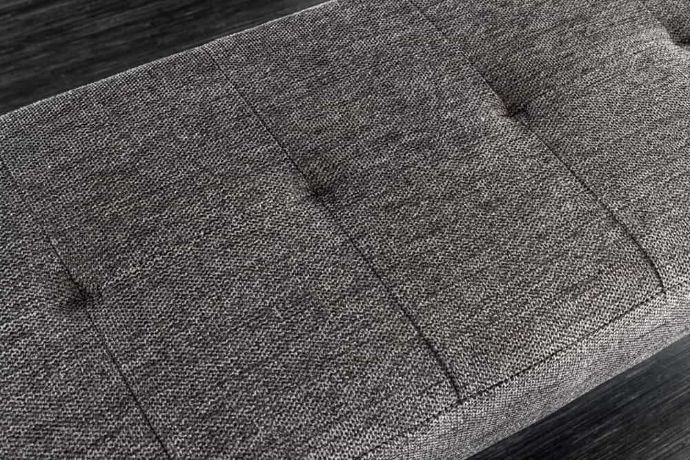 Design Sitzbank BOUTIQUE 100cm grau Strukturstoff schwarze Metallbeine