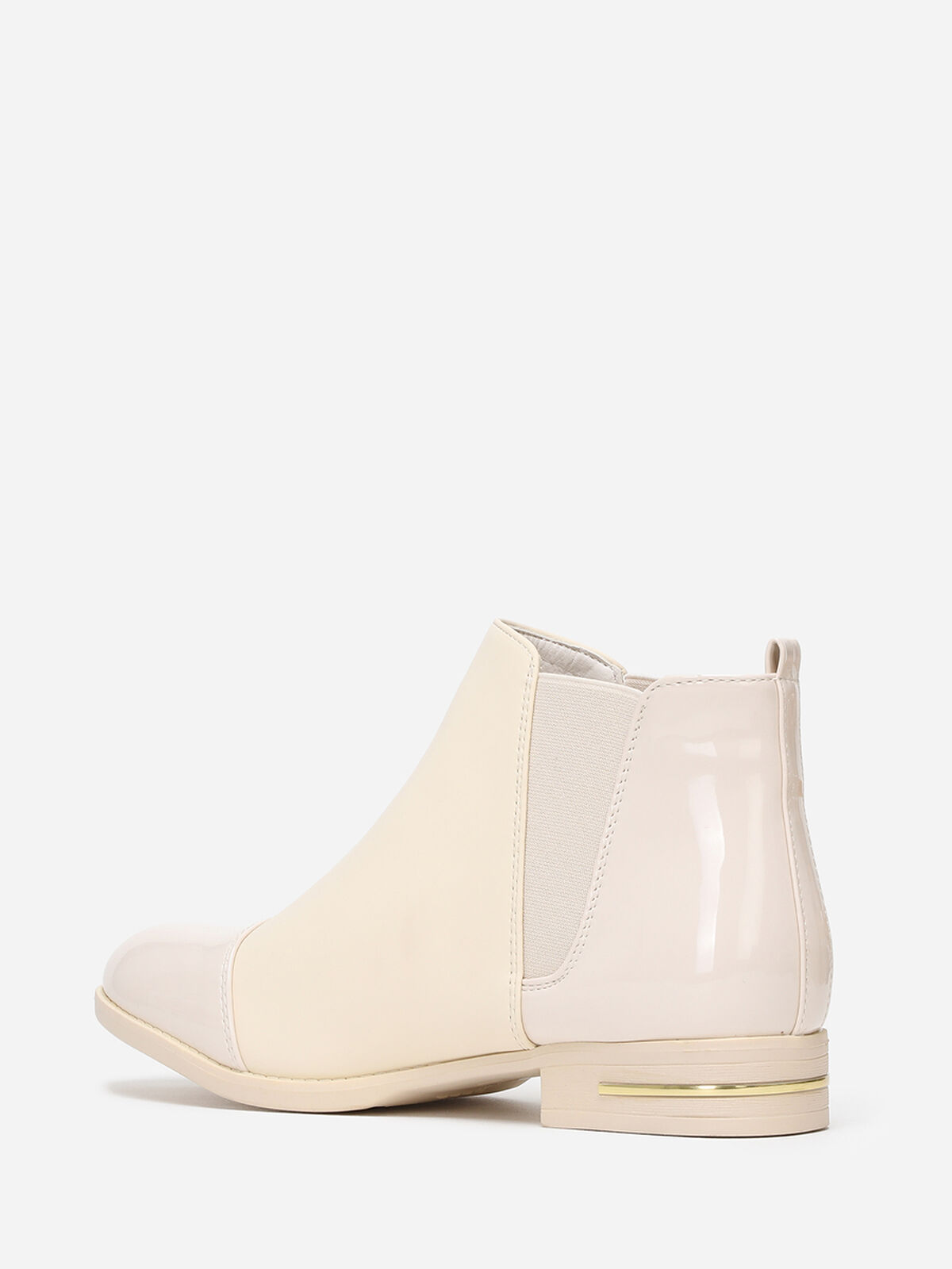 Chelsea bi-matières à zip- Beige