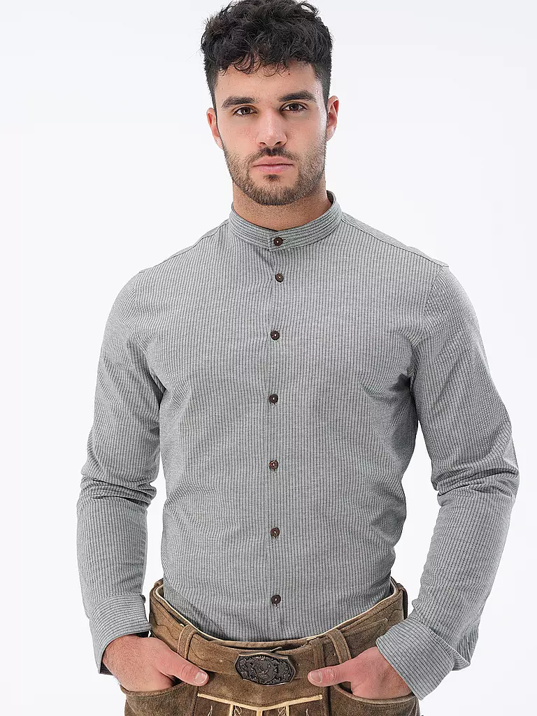 GWEIH & SILK Trachtenhemd ALPSEE  grau