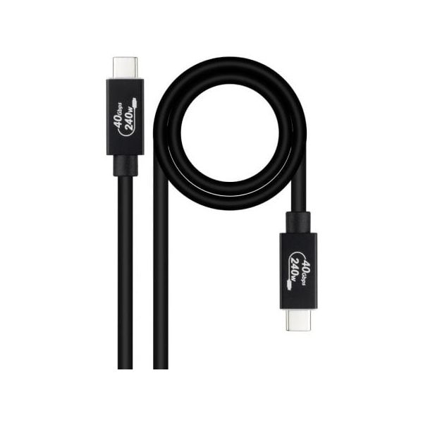 Nanocable Cabo USB 4 Gen3x2 40Gbps 5A/240W, USB-C M/M 1 M Black