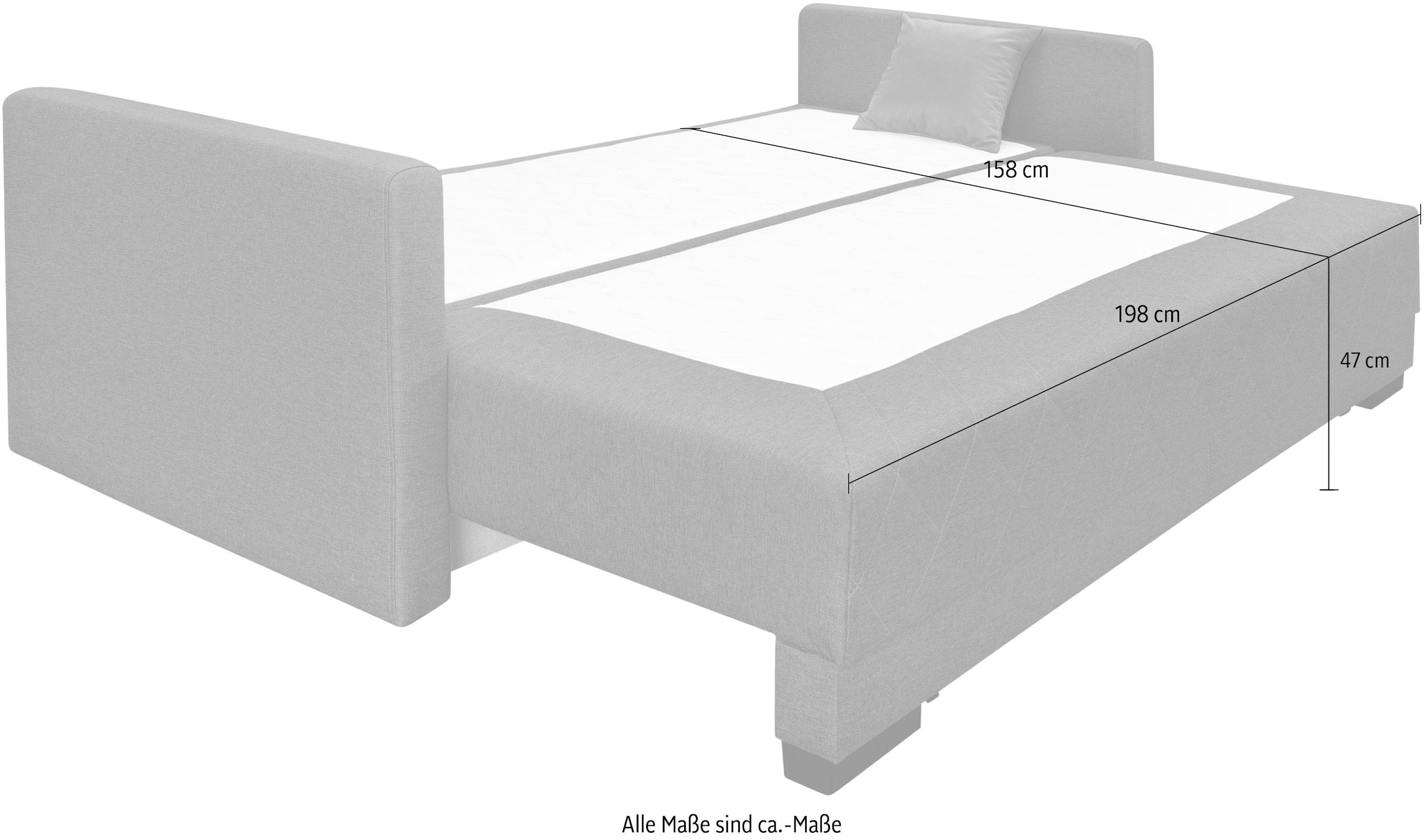INOSIGN Schlafsofa »Potsdam« mit Boxspringaufbau, Bettfunktion & Bettkasten, Dauerschlafsofa