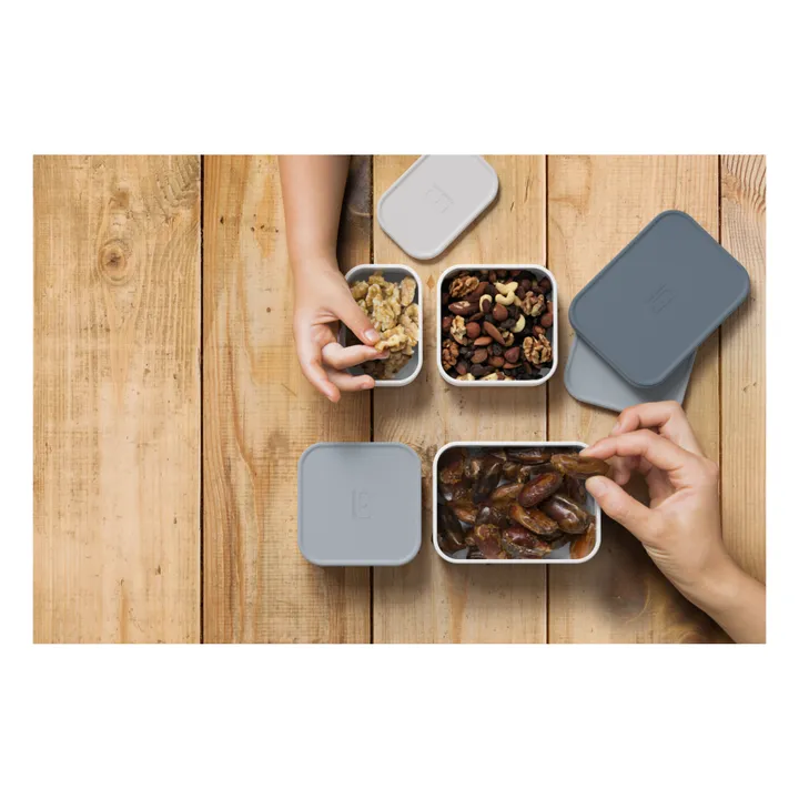 Monbento Boites de compartimentation pour bento MB Extra - Set de 4 | Gris