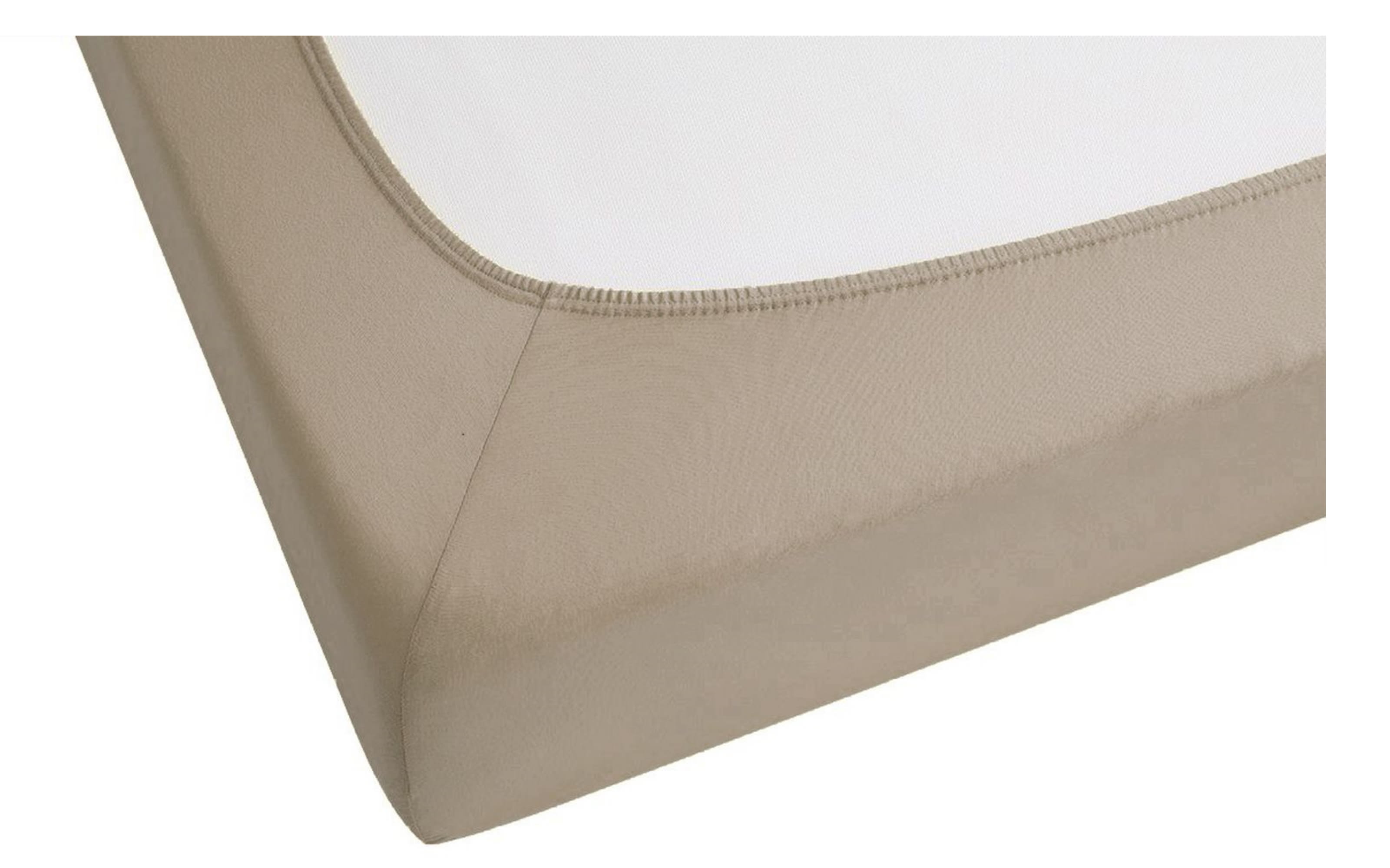 Topper-Spannbetttuch, taupe, 90 x 190 cm