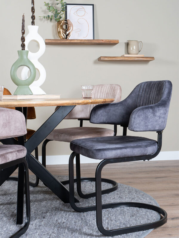 Stoel Fox vintage velvet antra