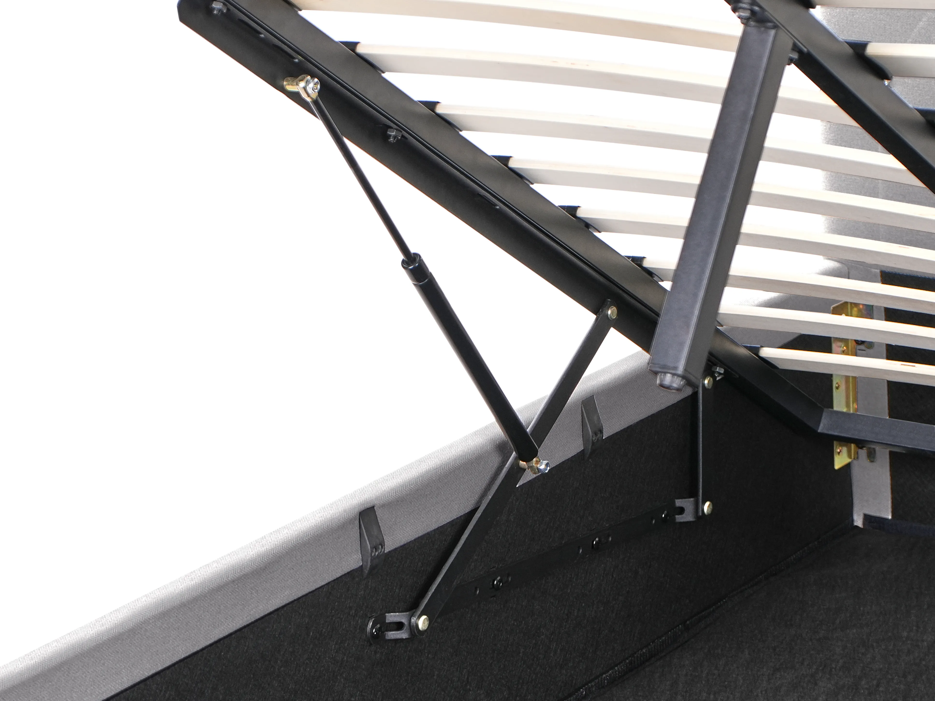 Bed met opbergruimte Stof AMIENS 180 x 200 cm Lichtgrijs