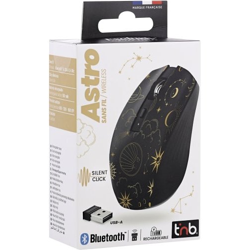 T'nB ASTRO souris Droitier Bluetooth + USB Type-A 1600 DPI