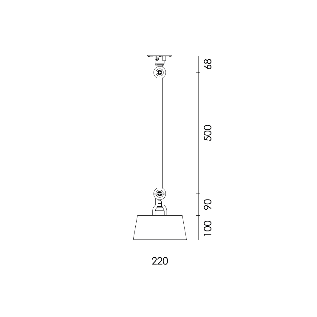 Plafondlamp Bolt 1 arm underfit smokey black