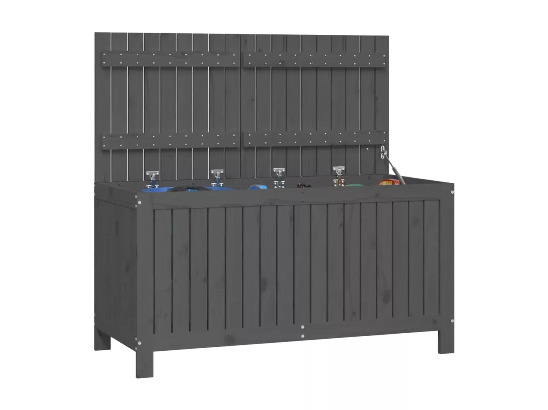 Boîte de rangement de jardin Gris 121x55x64 cm Bois de pin
