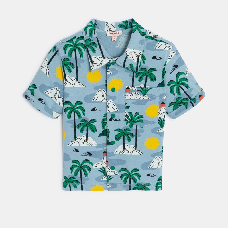 Chemise bébé garçon bleue tropical Catimini Bleu