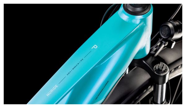 VTC Électrique Cube Nuride Hybrid Performance 500 Allroad Trapeze Shimano Cues 9V 500 Wh 29'' Bleu Swimming Pool 2025