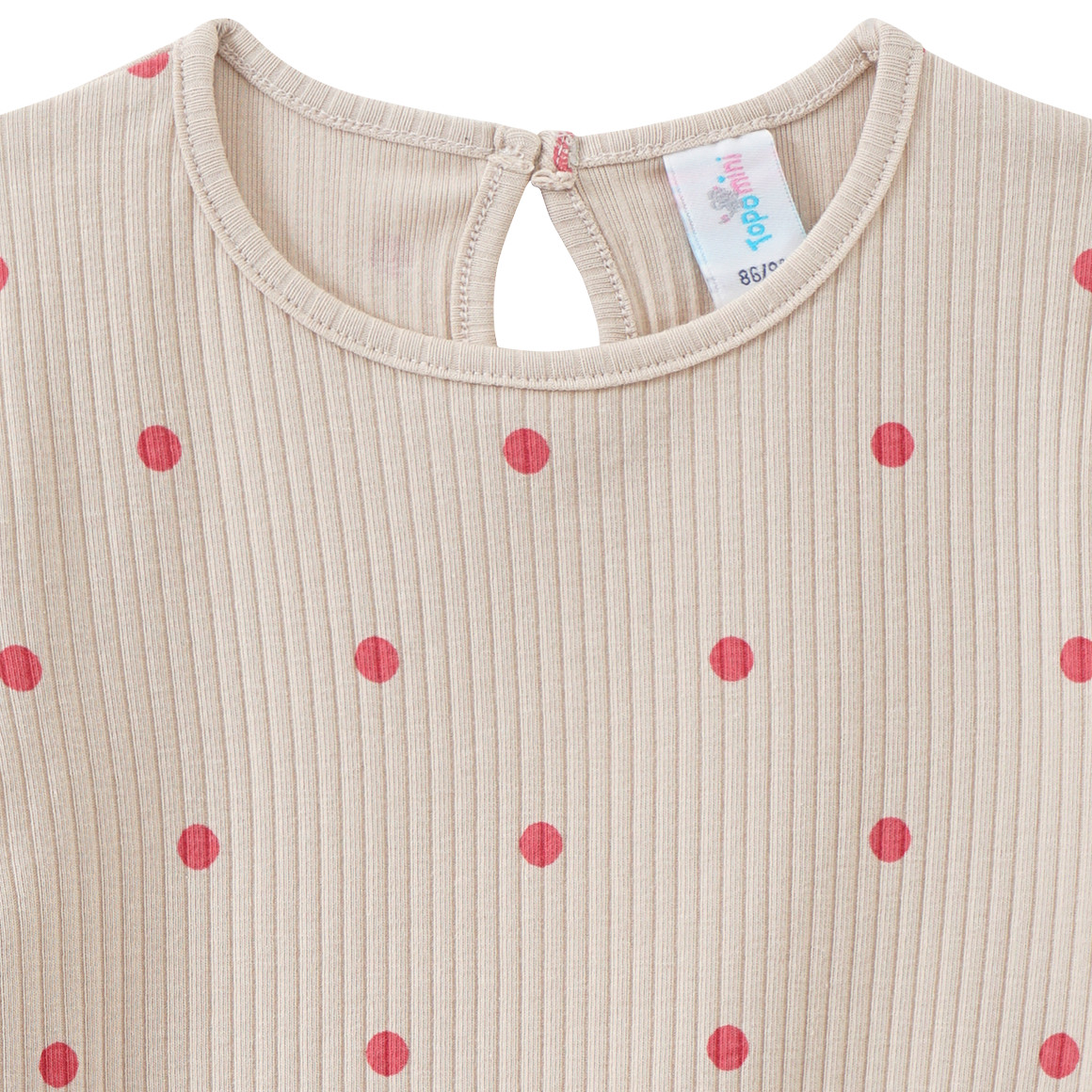 Topomini Baby T-Shirt mit Ripp-Struktur hellbeige