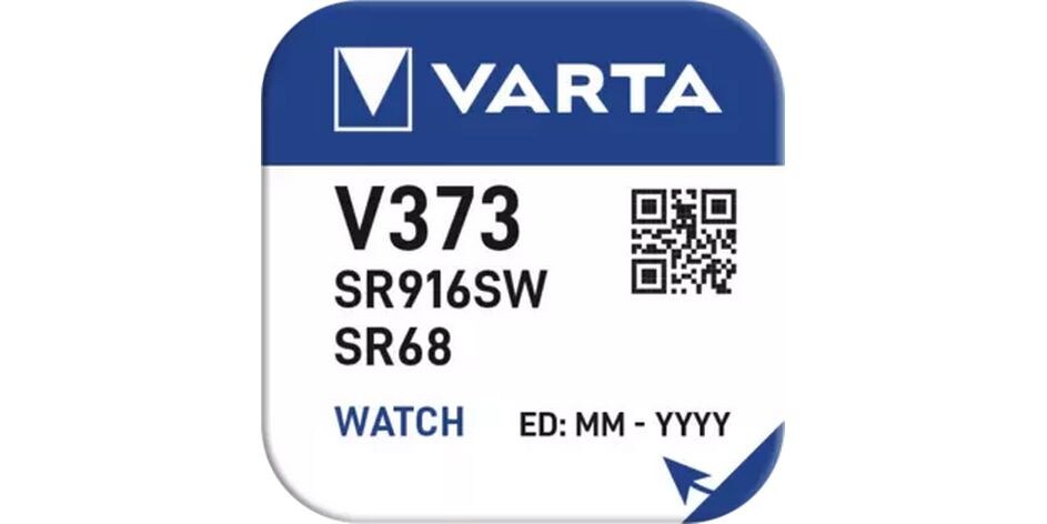 Varta Knopfzelle V373 , 10 Stück Silberoxid-Primär-Knopfzelle, 10 Stück
