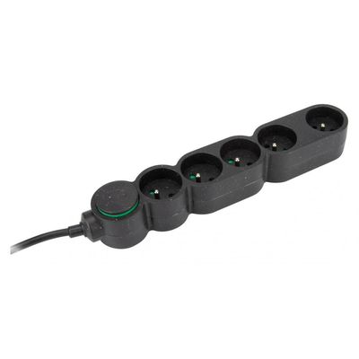 zenitech - Multiprise 5 prises avec interrupteur - noir - 1,5m