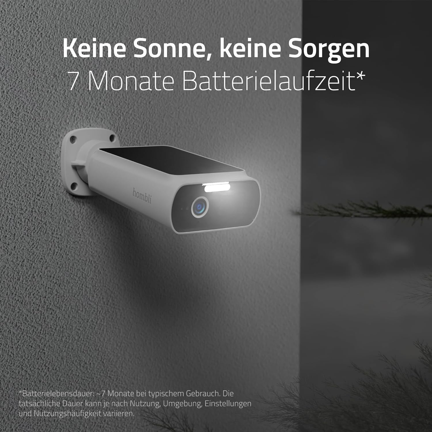 WiFi Solar IP Kamera 2K 1440p Infrarot LED's Nachtsichtfunktion / Micro SD / Wandhalterung iOS/Android (IP66) - Weiss