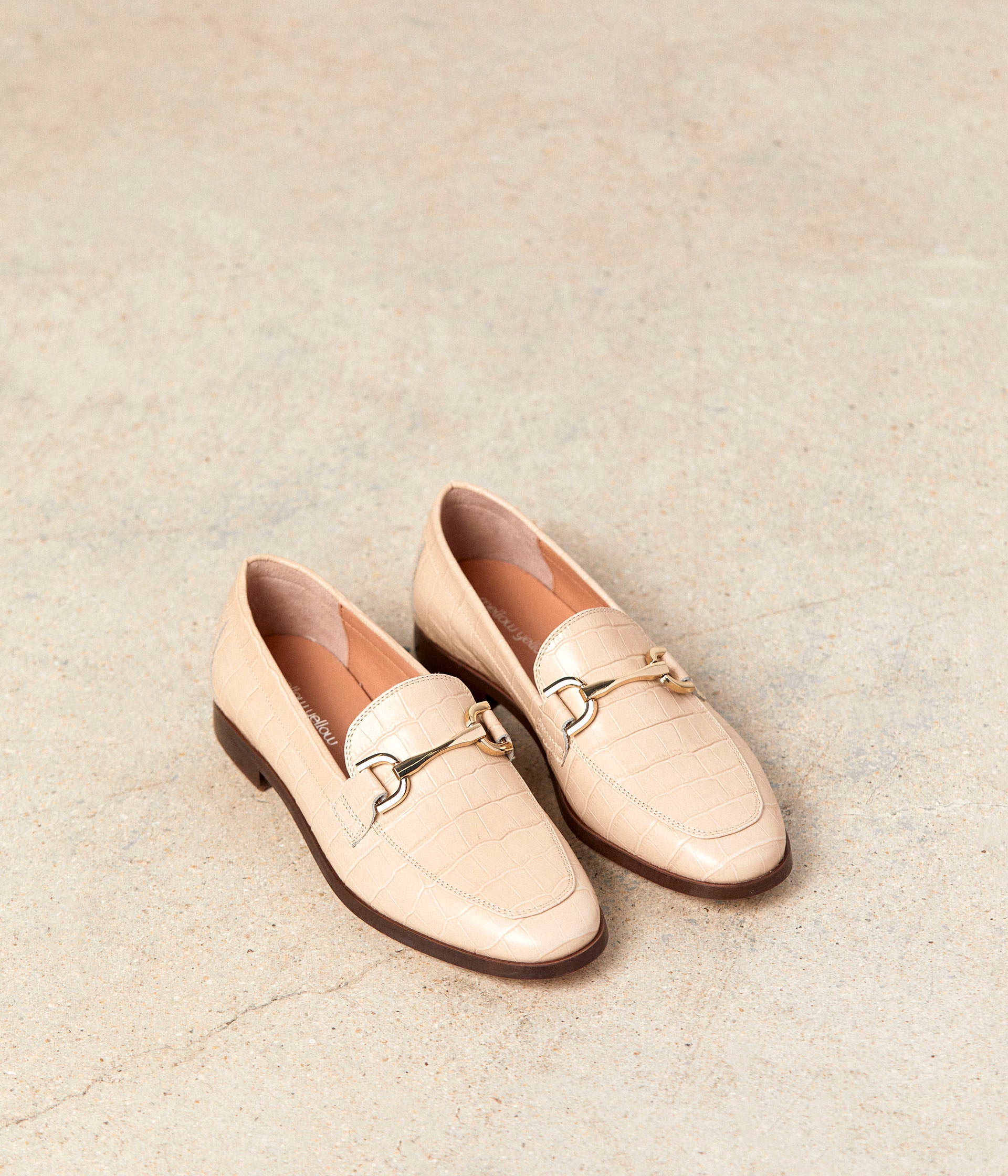 Mocassins croco beige Nelli