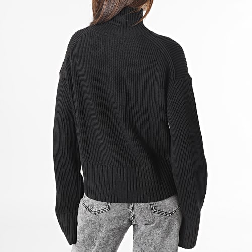 Pull Crop Col Roulé Femme 2250 Noir