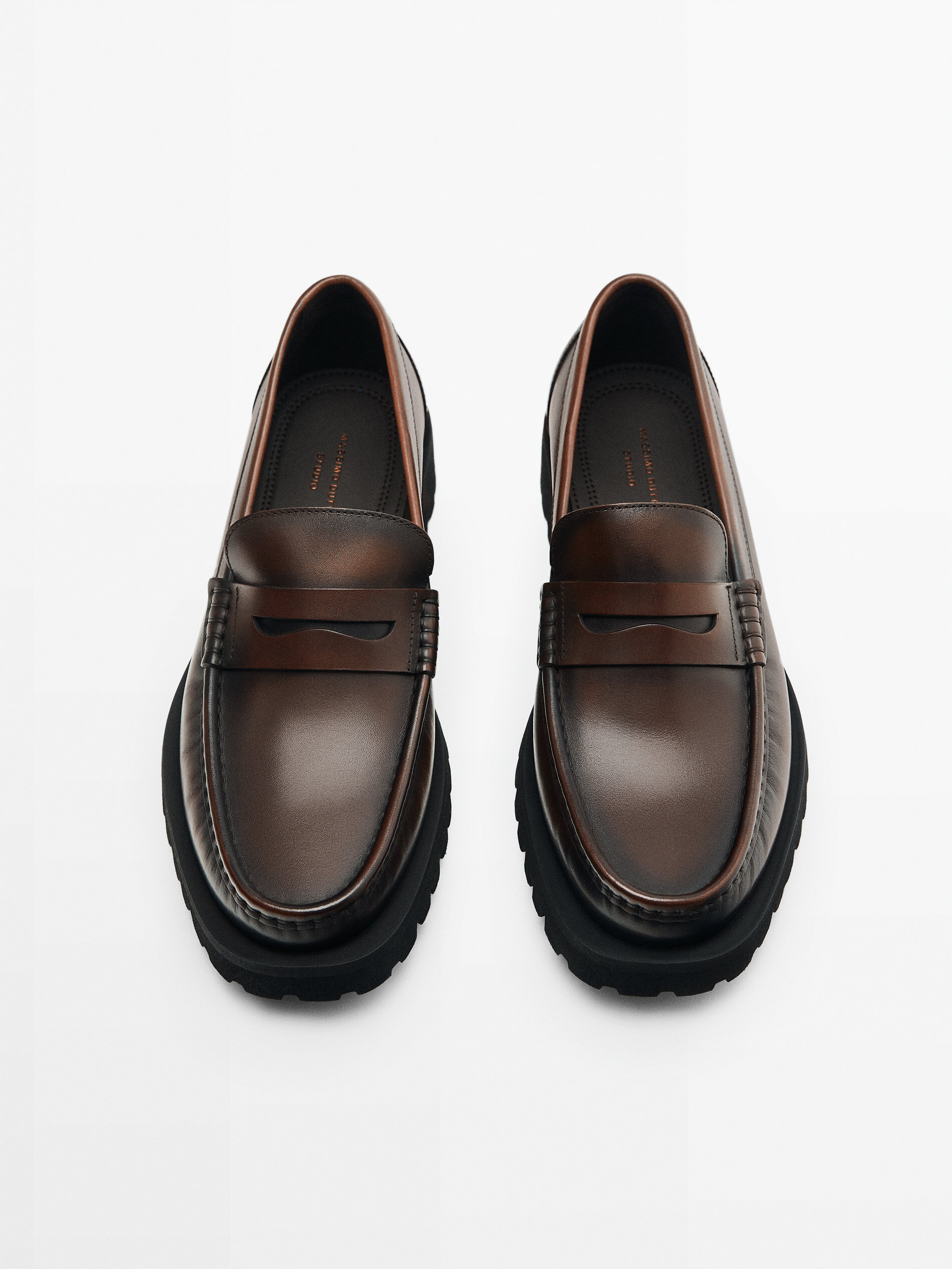 Mocassins em couro napa - Studio - COURO