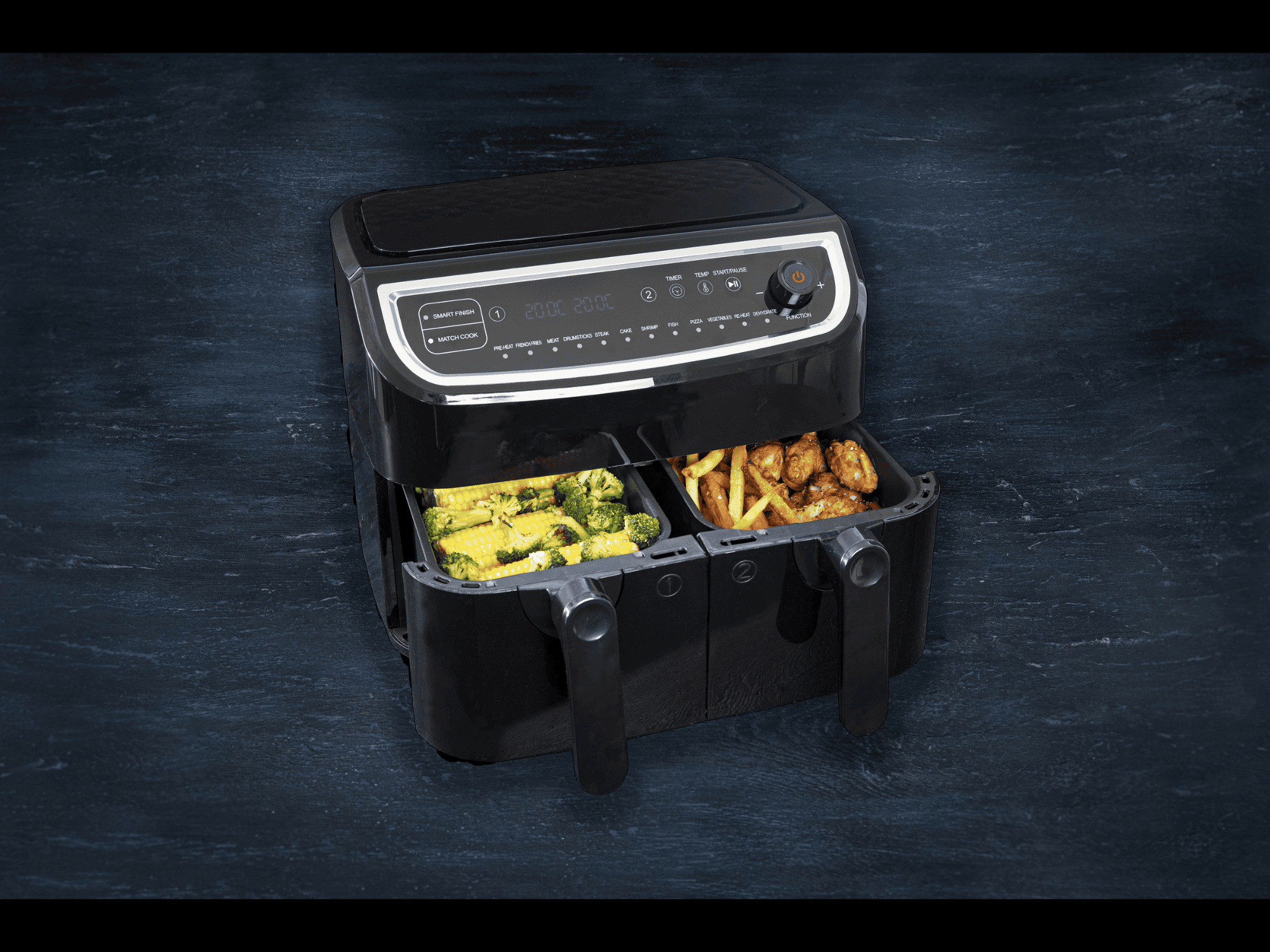 Gastronoma 18290006 Dubbele Heteluchtfriteuse - Zwart