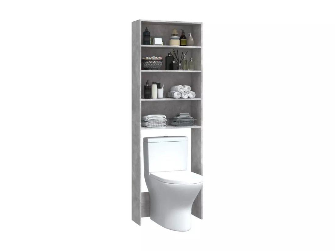 Meuble pour machine à laver Gris béton 64x24x190 cm