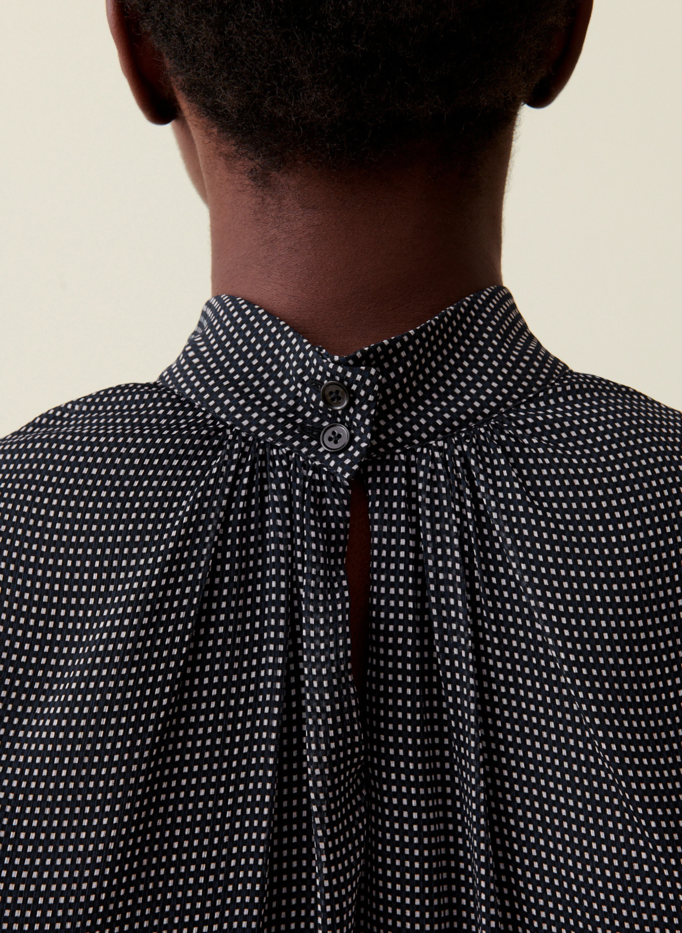 Blouse à col lavallière | Bleu