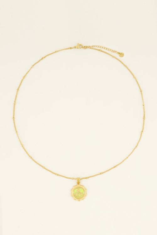 Casa fiore ketting met goudkleurige bloemen hanger