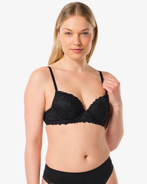 soutien-gorge préformé en dentelle avec armatures noir