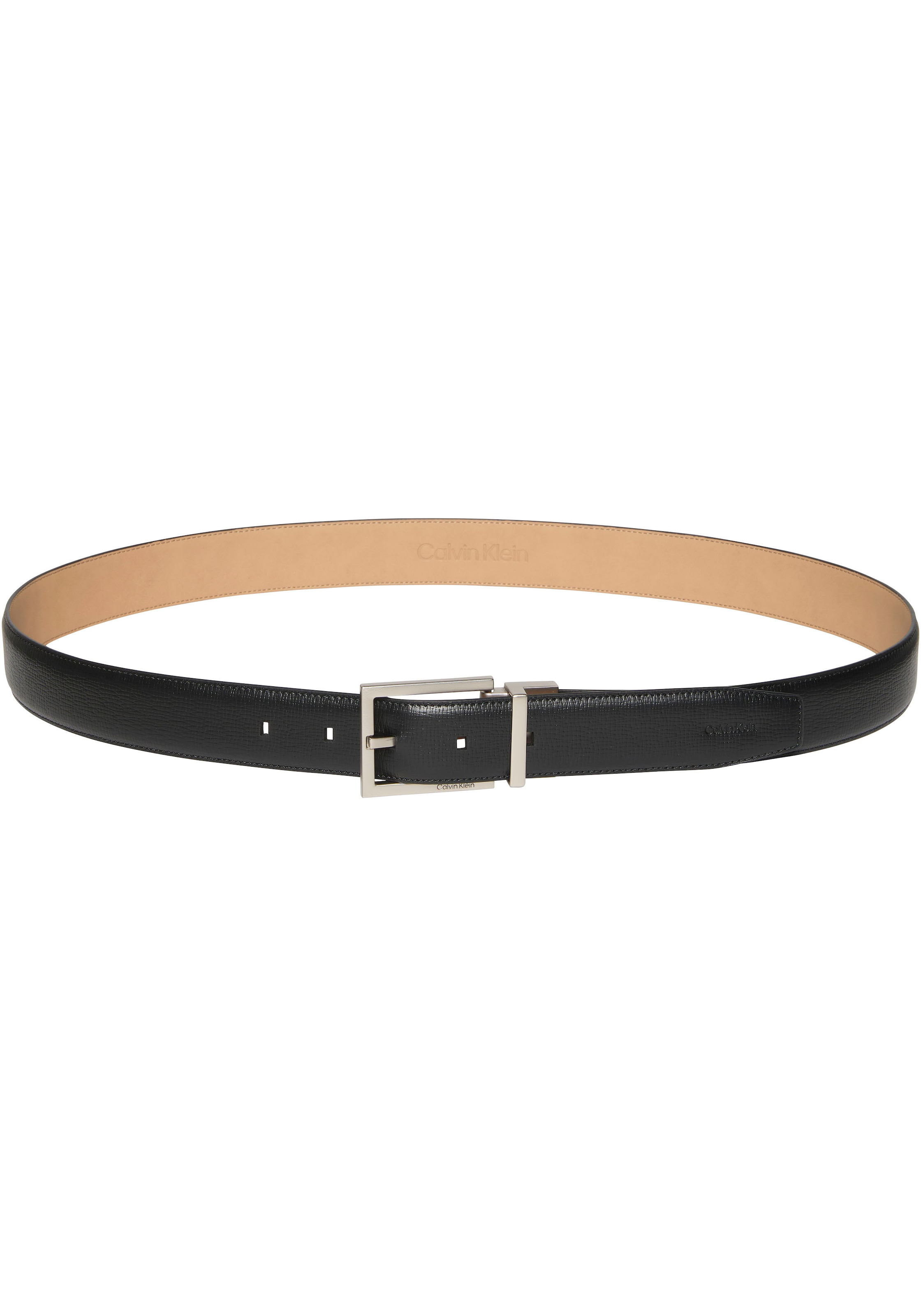 Calvin Klein Ledergürtel »SQUARE BUCKLE SAFFIANO 32MM ADJ« Grössenverstellbar mit Metallschliesse