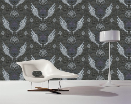 Vliesbehang 54454 Glööckler Imperial Ornament zwart zilver