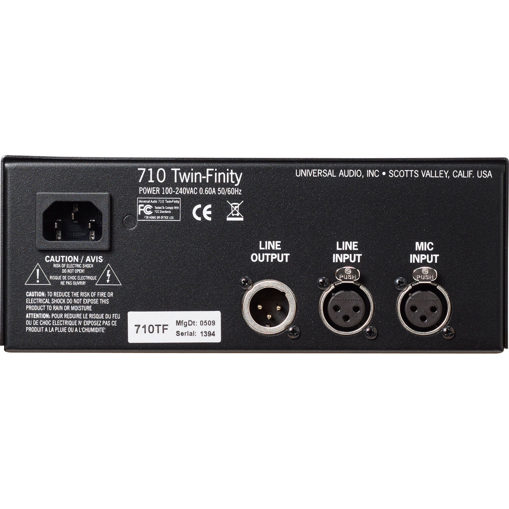 Universal Audio 710 Twin-Finity hybride microfoonvoorversterker