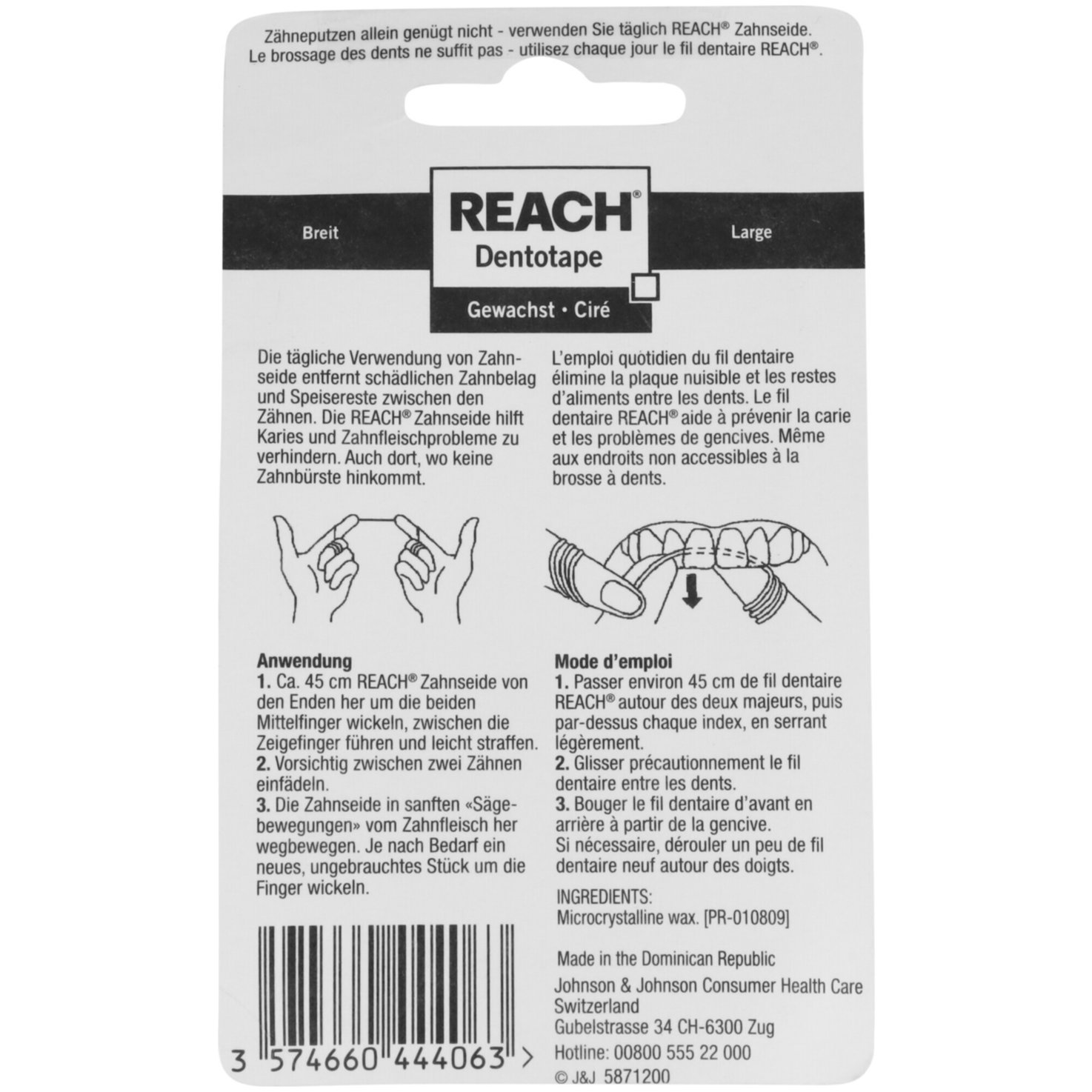 Reach Dentotape Zahnseide breit gewachst 100 meter